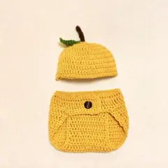 ベビーコスチューム　ゆず ＊ ニューボーンフォト　ハーフバースデー　柚子　ユズ