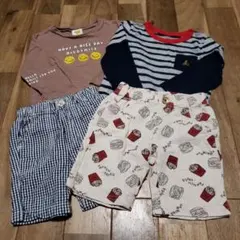 ロンTシャツとパンツ4点セット 90