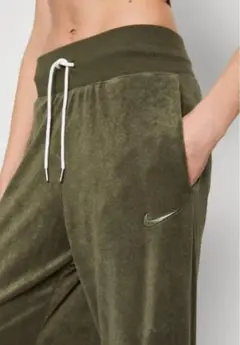 M 新品 ナイキ ワイドパンツ ワイドレッグ ハイウエスト パンツ カーキ