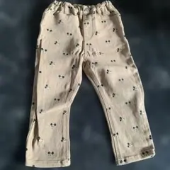 ミッキーマウス柄 ロングパンツ ベージュ　ディズニー　プティマイン