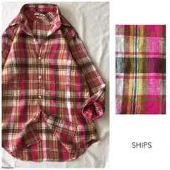 美品 ダイアグラム 半袖シャツ チェック柄 ピンク系 36 - メルカリ