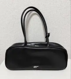 【美品】アダムエロペ 横長ボストンバッグ arロゴ 黒 ショルダーバッグ