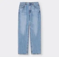 ジーユー　gu  ハイウエストストレートジーンズ　ブルー　63