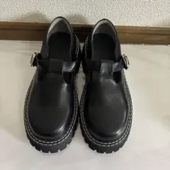 AZUL BY MOUSSY Tストラップ厚底ローファー　厚底シューズ黒ブラックのサムネイル