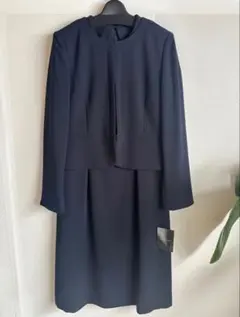 新品　9号　ノーカラージャケットとワンピースセット ネイビー　お受験　フォーマル