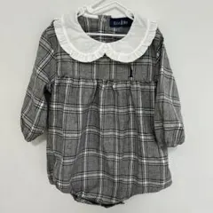 EASY BOY グレー・チェック ロンパース