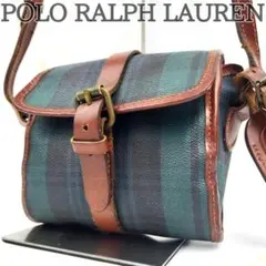 ✨希少✨ ポロラルフローレン ショルダーバッグ チェック柄 PVC レザー