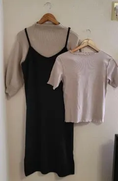 【古着／状態○】トップス2点 ＋ キャミソールワンピース セットアップまとめ売り