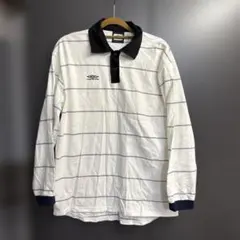 UMBRO ラガーシャツ ホワイト/ネイビーのサムネイル
