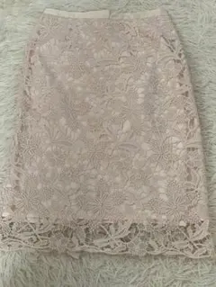 ジャスグリッティー レーススカート タイト ベージュ 膝丈 オフィス M 美品