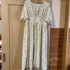 earth music&ecology 花柄半袖ロングワンピース