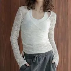 [2025AW COLLECTION]カットレースカシュクールトップスのサムネイル