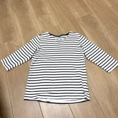 ボーダー 7分丈 カットソー 黒×白