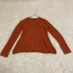 COMME CA ISM 長袖ケーブルニット M オレンジ アクリルのサムネイル