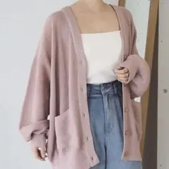tiptop 변경 뜨개질 V 넥 BIG 가디건