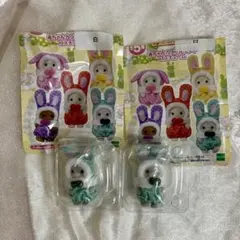 シルバニア　赤ちゃんカラフルウサギコスチューム わたウサギの赤ちゃん2体セット