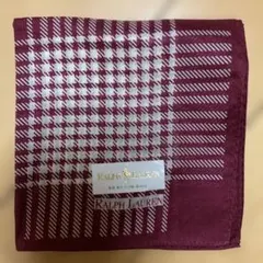 Ralph Lauren ワインレッド チェックハンカチ　未使用のサムネイル