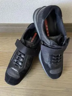 【プラダスポーツ】【美品】ベルクロスエードブラックスニーカーのサムネイル