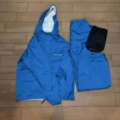 mont-bell レインウェア上下セット 青 150cmのサムネイル
