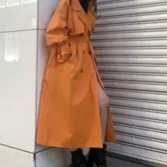 EGOIST オーバーロングトレンチコート 人気カラー オレンジ FREEサイズ