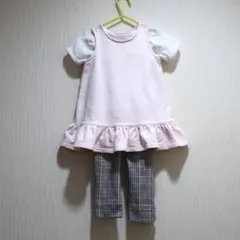 ラルフローレン ピンク裾フリルワンピース　ジャンバースカート 6M 75