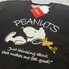 【新品】スヌーピー 裏ボア トレーナー Lサイズ ロゴ刺繍 SNOOPY