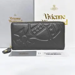 人気 未使用 Vivienne Westwood 長財布 型押し ダークグレー - メルカリ