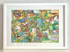 藤岡心象 額装 絵画 人物画 少女とリンゴ インテリア アート アート