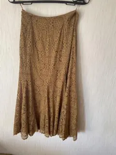 秋♡可愛い❤️ロペピクニックROPE レースマーメイドスカート40キャメル