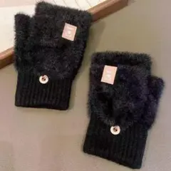 指なし手袋 ミトン グローブ 2Way フィンガーレス スマホ対応 通学 通勤