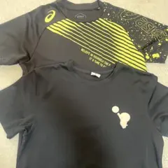 asics ストライプ柄 ウォームアップウェア　Tシャツ　練習着