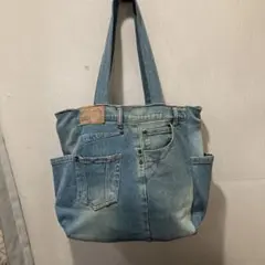 美品　デニムリメイクバッグ