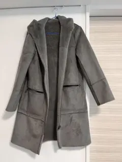 COMME CA ISMリバーシブルフェイクムートン　フェイクスエード　グレー