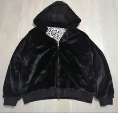 yaponskii リバーシブル　レオパード柄　ボア　フード付き　ブルゾン