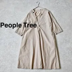 People Tree ピープルツリー 総柄 刺繍 変形襟ワンピース 七分袖のサムネイル