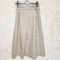 UNTITLED/アンタイトル/ハイウェストミモレ丈タイトフレアスカートのサムネイル