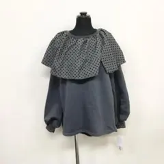 新品タグ付き★ドット柄フロッキー　ケープ付き　裏起毛　トップス