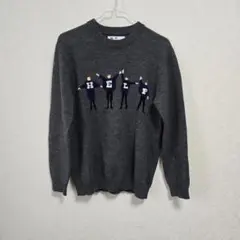 【SHIPS】シップス ビートルズ　ニット　グレー　HELP　セーター　グレー