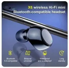 ワイヤレスイヤホン　X6　ヘッドセット　ミニ　Bluetooth　スポーツ　小型