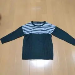グリーンストライプニット