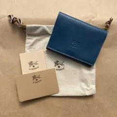 折り財布　ミニ財布　三つ折り財布　コインケース　小銭入れ　ブルー