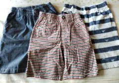 美品 キッズ ハーフパンツ ショートパンツ まとめ売り 120cm ストライプ柄
