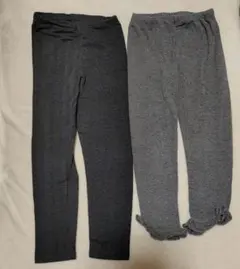 ユニクロ　レギンスパンツ 2色セット ヘリンボーンダークグレー グレー　120