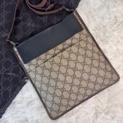 Gucci グッチ PVC GGスプリーム ショルダーバッグ ベージュ レザー