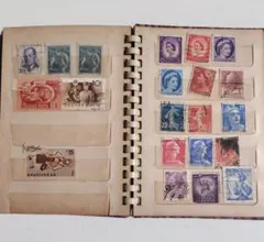 使用済切手コレクションアルバム　レトロ　外国切手　ストックブック 切手アルバム