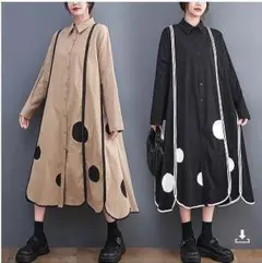 大きいサイズ レディース 秋　冬　ワンピース　ドット　新品 長袖　春