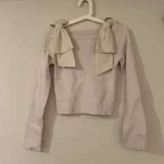 オフショルダーリボンストラップニットトップス[mb1546]未使用
