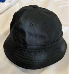 ツバ短め　コットンバケットハット　黒