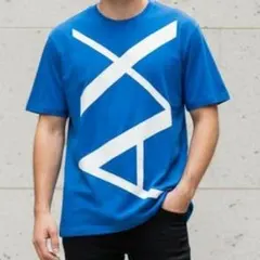 ✨ A|X ARMANI EXCHANGE Tシャツ デカロゴ ブルー Lのサムネイル