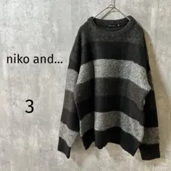 【niko and/ニコアンド】プルオーバーニット　ボーダー　M 長袖